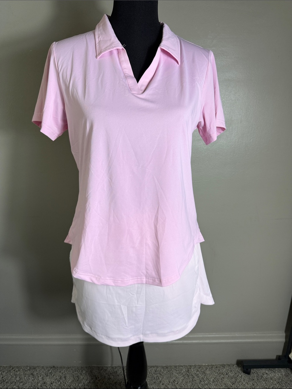Pink Short-Sleeve Golf Shirt & Softer Pink Golf Skort Sz M NWOT